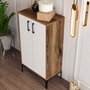 Hanah Home Zapatero Nogal y Blanco 60x111x35 cm. Mueble Organizador con Estantes.